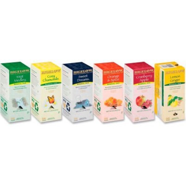 Bigelow Tea Co Bigelow Assorted Tea Packs, Six Flavors, 28/Box, 168/Carton RCB17578